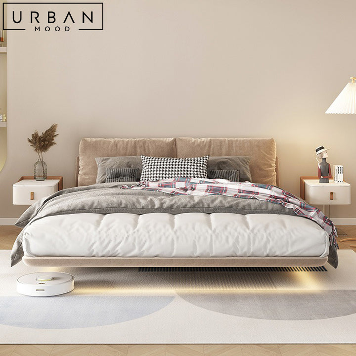 DYER Modern Floating Fabric Bedframe