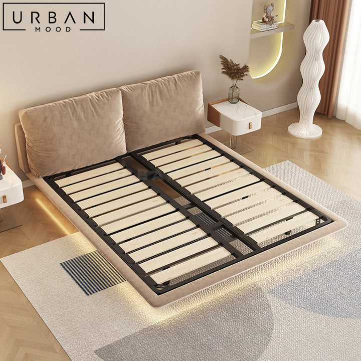 DYER Modern Floating Fabric Bedframe