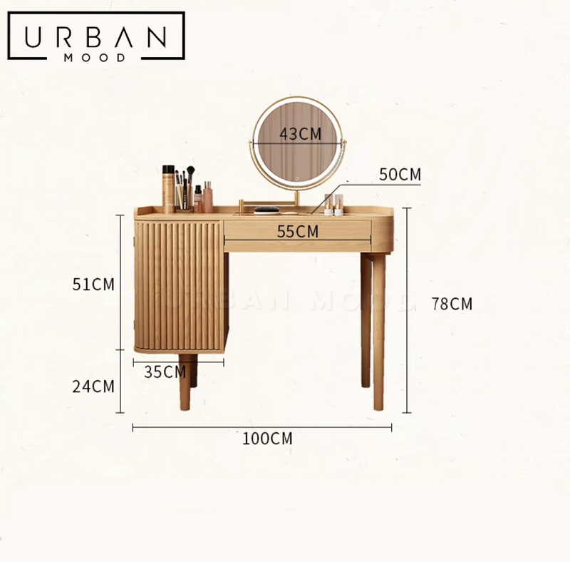 DIXON Rustic Solid Wood Vanity Table