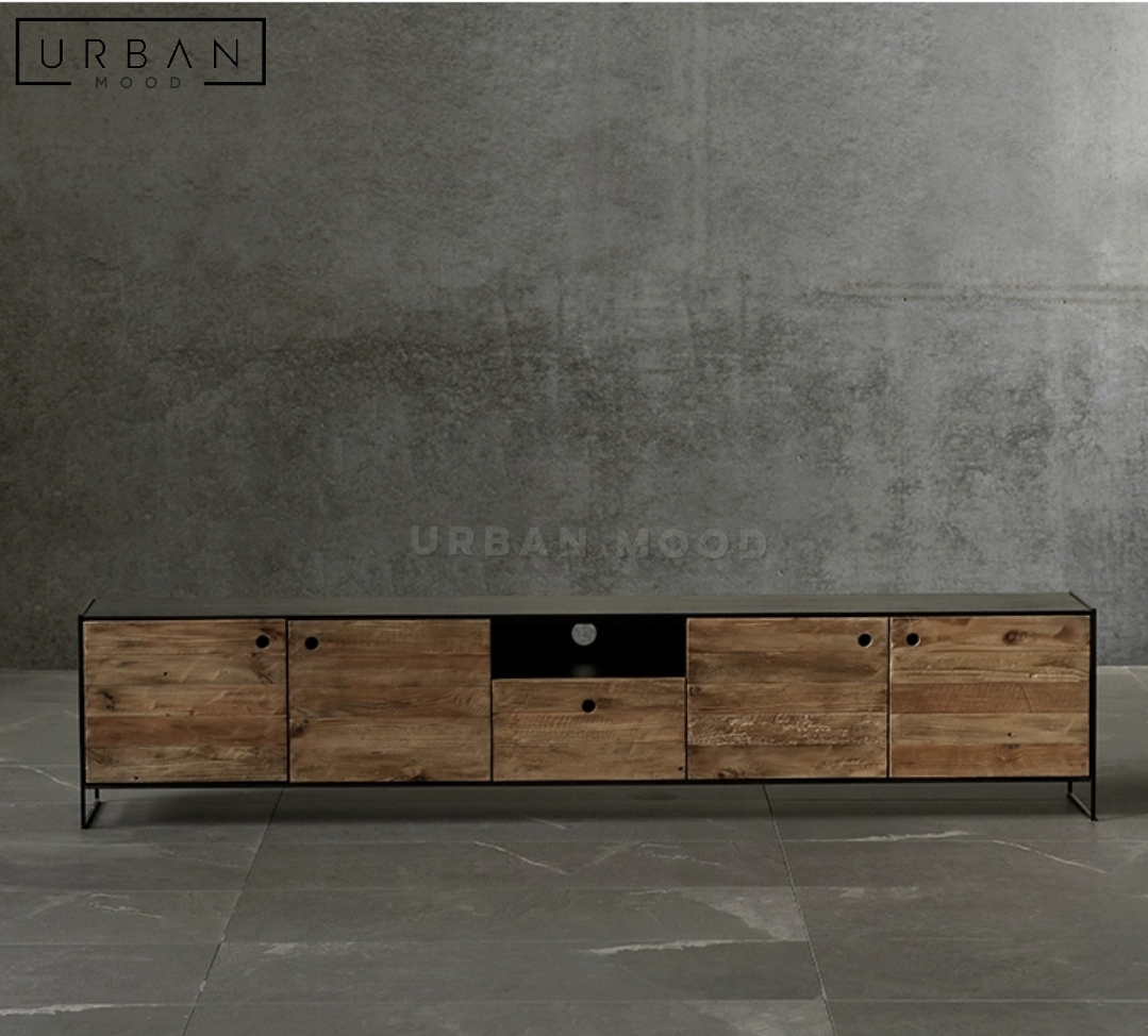 DOLLOP Industrial Solid Wood TV Console