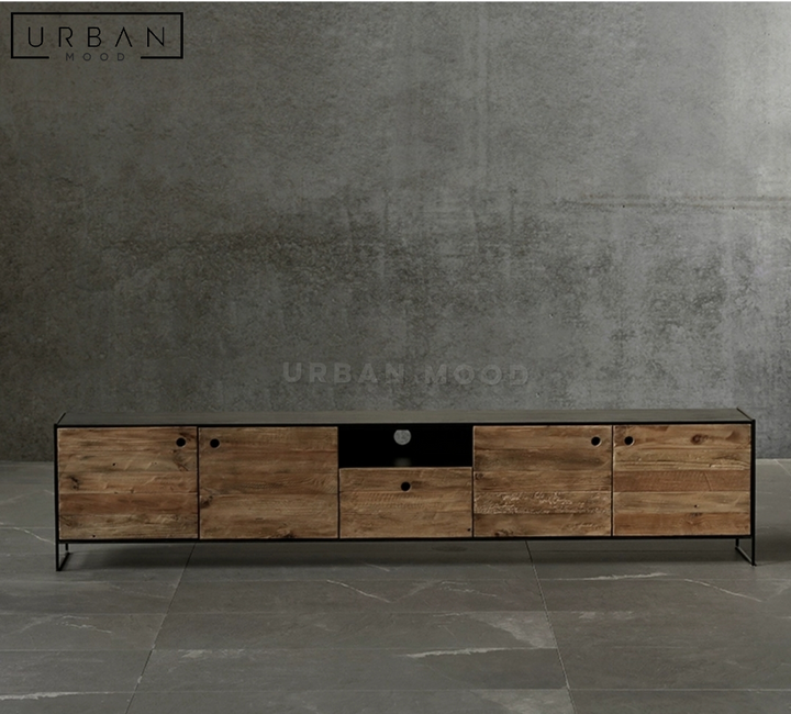 DOLLOP Industrial Solid Wood TV Console