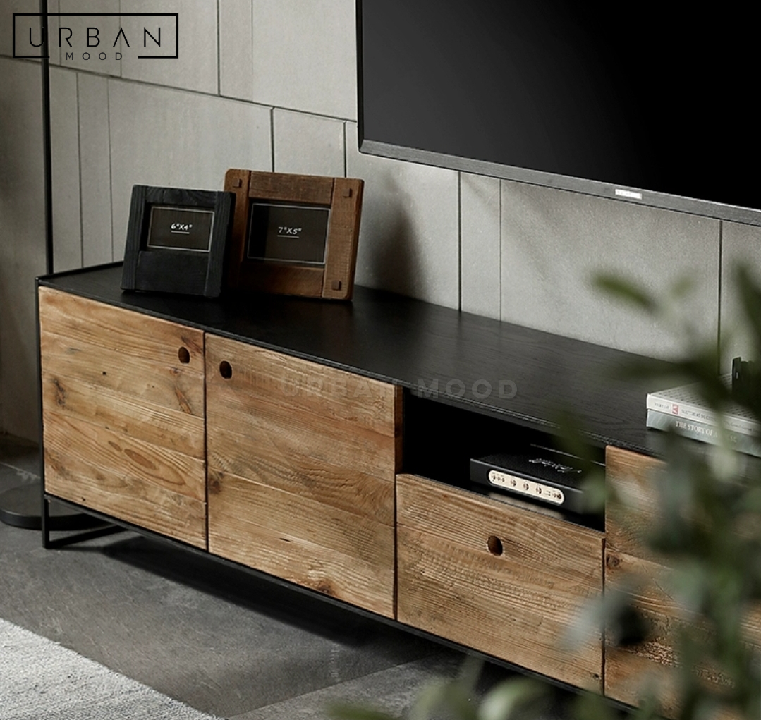 DOLLOP Industrial Solid Wood TV Console