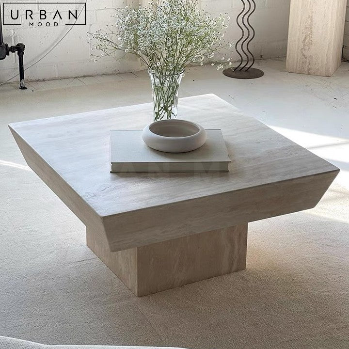 EVRIN Modern Travertine Coffee Table