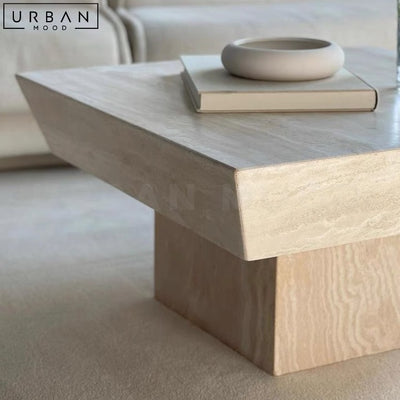 EVRIN Modern Travertine Coffee Table