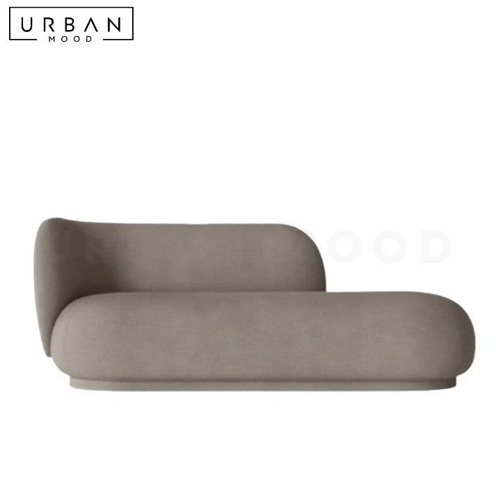 BERL Modern Curved Chaise Lounge Fabric Sofa (Scratch-Resistant)