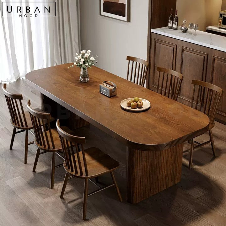 EDENY Rustic Solid Wood Dining Table