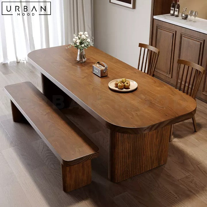 EDENY Rustic Solid Wood Dining Table