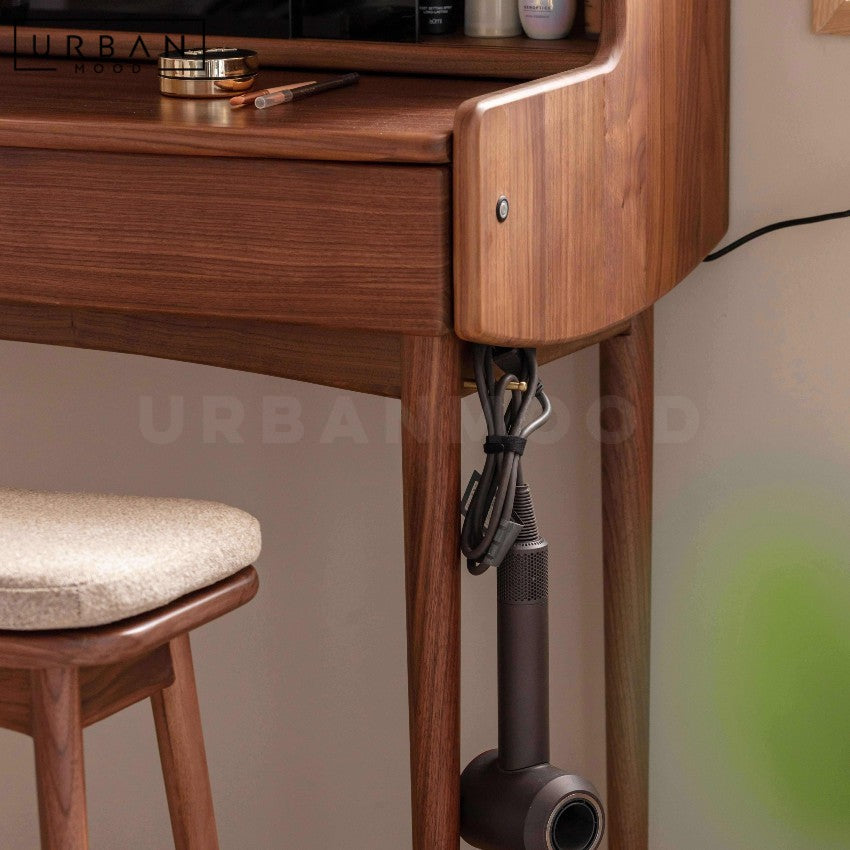 EDSON Vintage Solid Wood Vanity Table