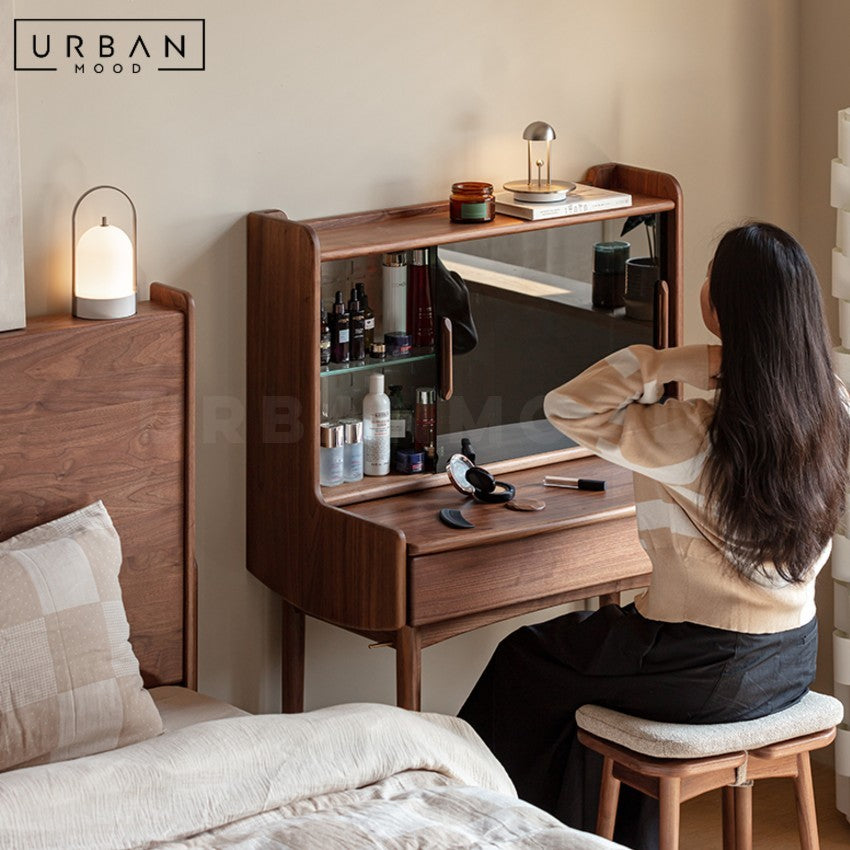 EDSON Vintage Solid Wood Vanity Table