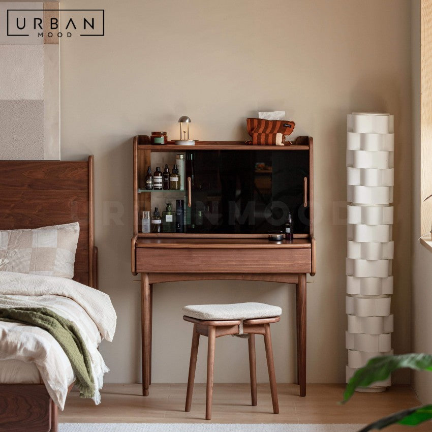 EDSON Vintage Solid Wood Vanity Table