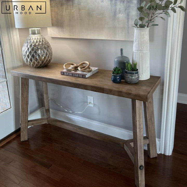 EDVARD Rustic Solid Wood Console Table