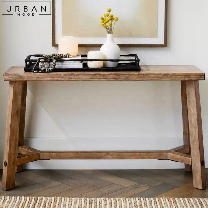 EDVARD Rustic Solid Wood Console Table