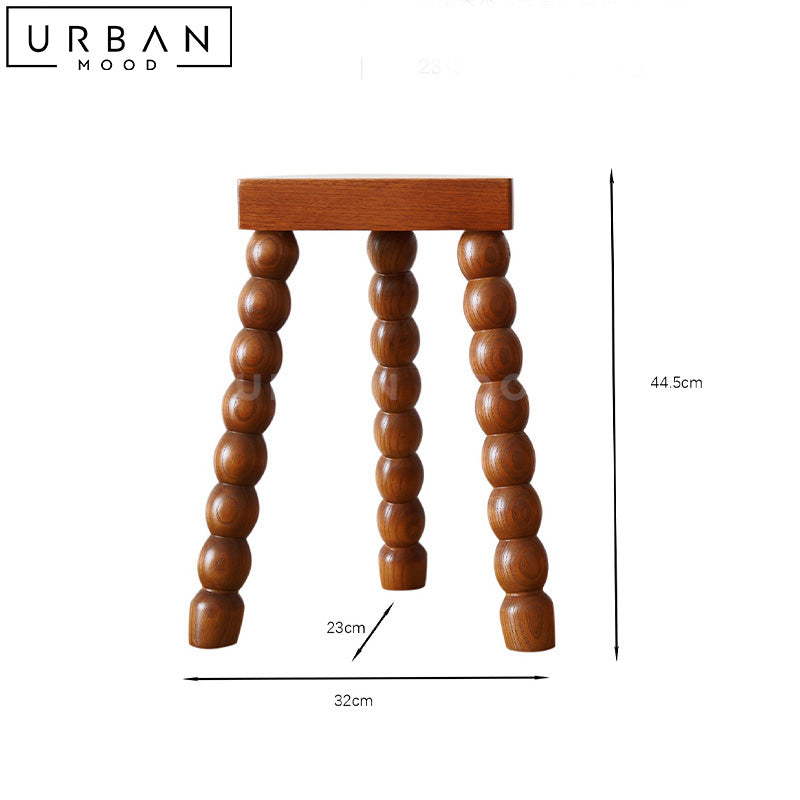 EMAD Japandi Solid Wood Stool