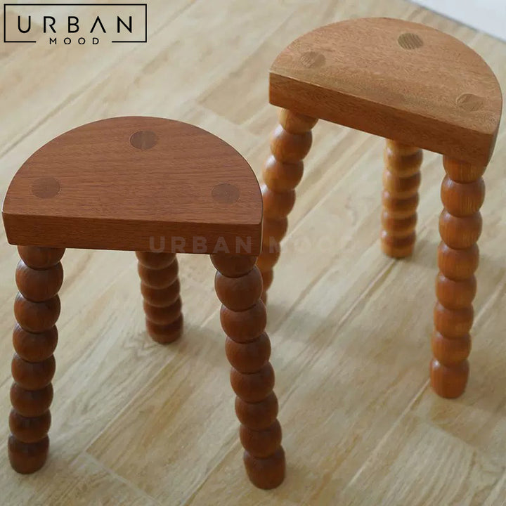 EMAD Japandi Solid Wood Stool