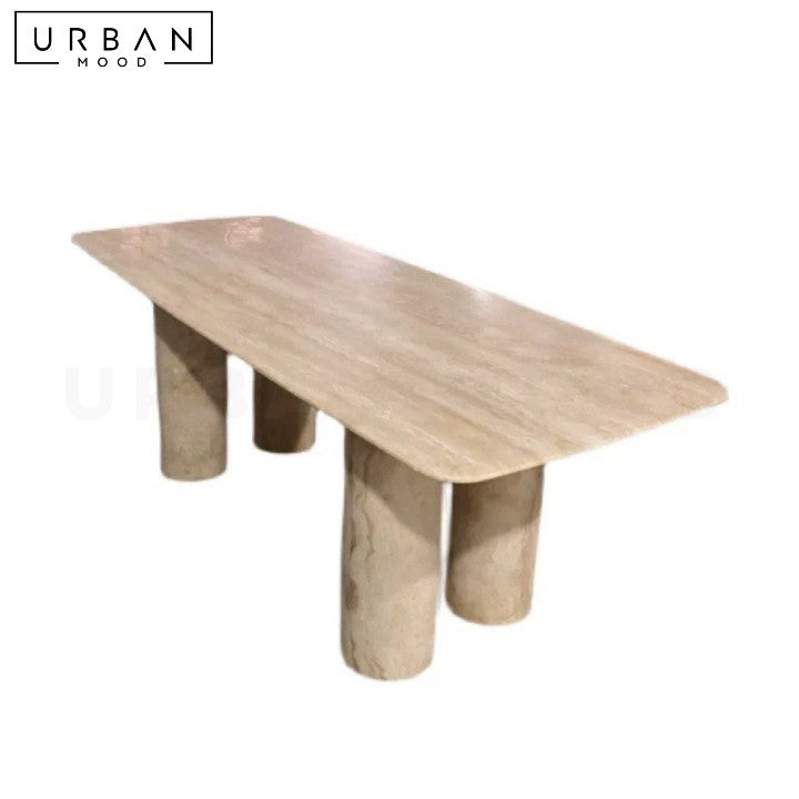 EMILIO Wabi Sabi Travertine Dining Table