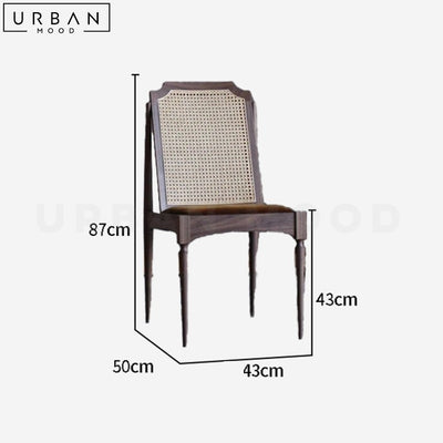 ERIKSON Mid-Century Solid Wood Rattan Chair