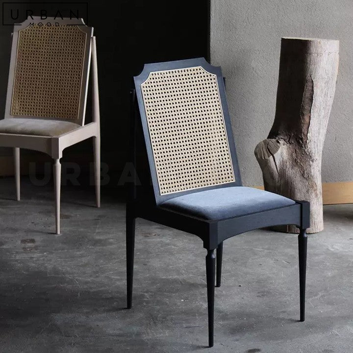 ERIKSON Mid-Century Solid Wood Rattan Chair