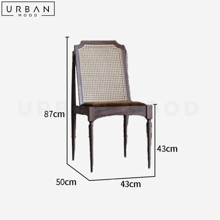 ERIKSON Mid-Century Solid Wood Rattan Chair
