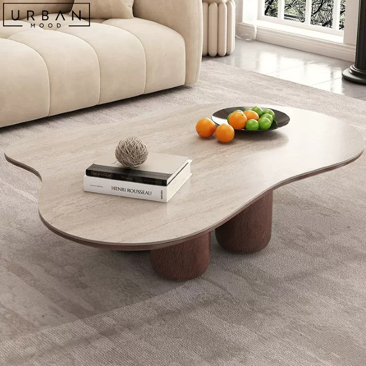 ERINA Modern Travertine Coffee Table