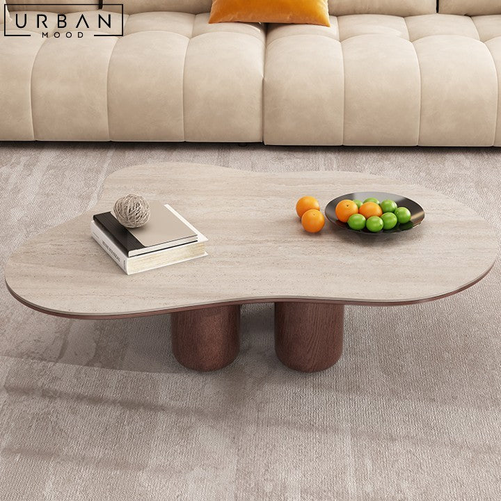 ERINA Modern Travertine Coffee Table