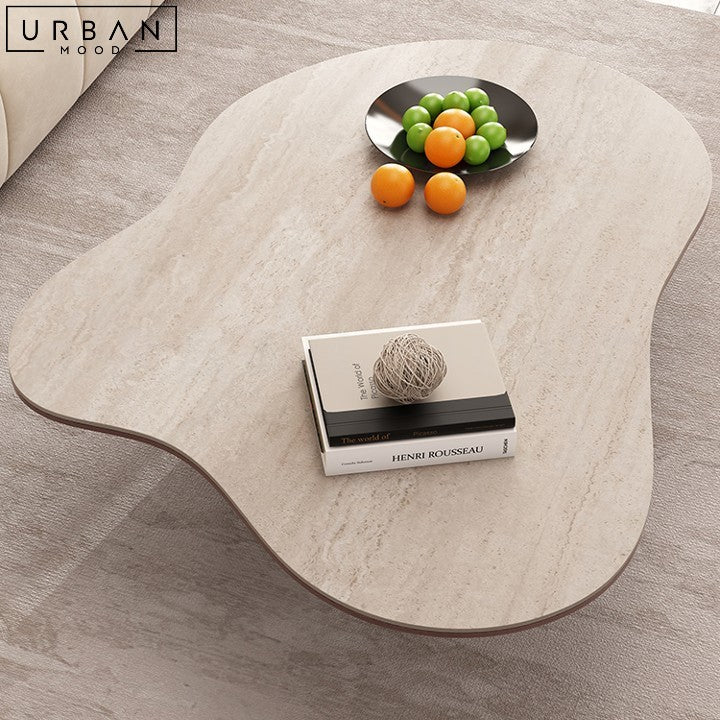 ERINA Modern Travertine Coffee Table