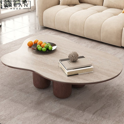 ERINA Modern Travertine Coffee Table