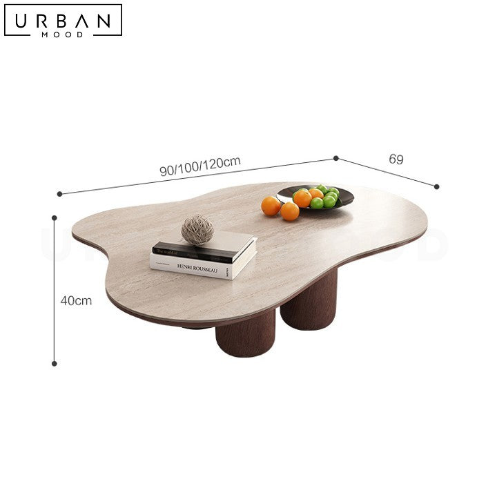 ERINA Modern Travertine Coffee Table