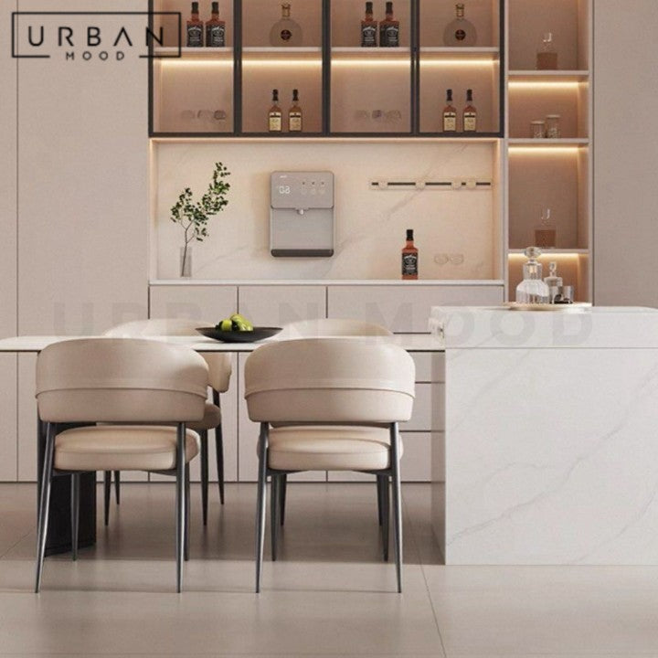 ERONEN Modern Leather Dining Chair (Scratch-Resistant)