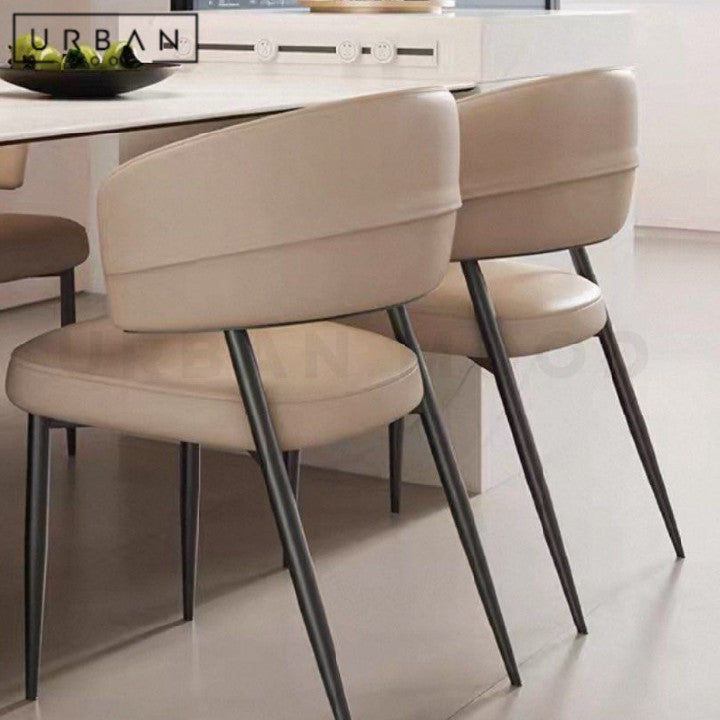 ERONEN Modern Leather Dining Chair (Scratch-Resistant)