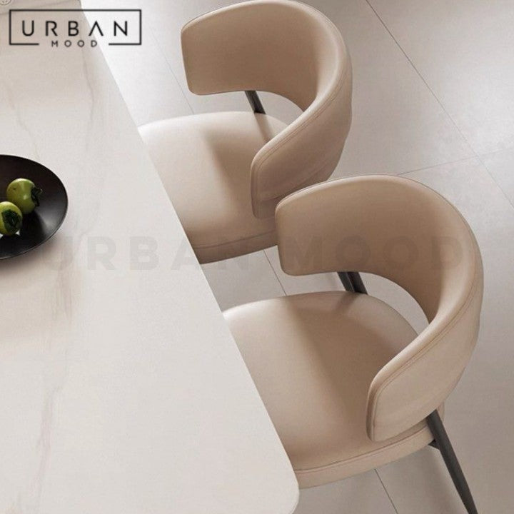 ERONEN Modern Leather Dining Chair (Scratch-Resistant)