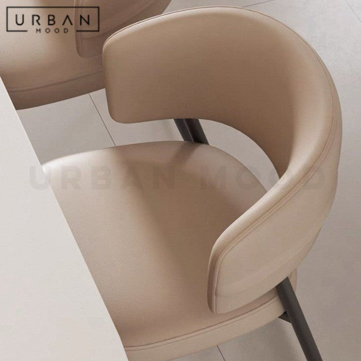 ERONEN Modern Leather Dining Chair (Scratch-Resistant)