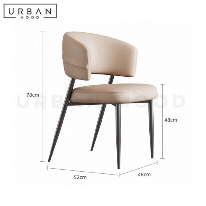 ERONEN Modern Leather Dining Chair (Scratch-Resistant)