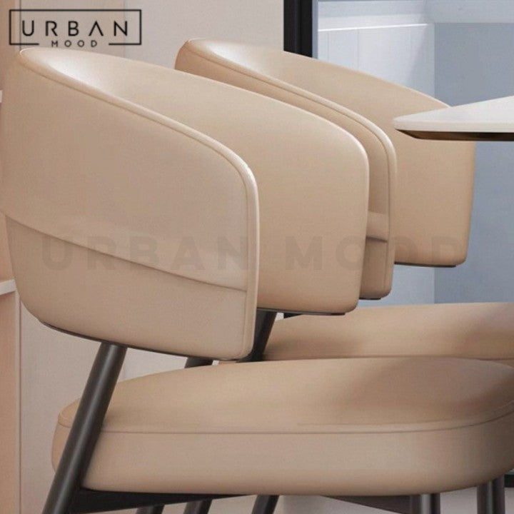 ERONEN Modern Leather Dining Chair (Scratch-Resistant)