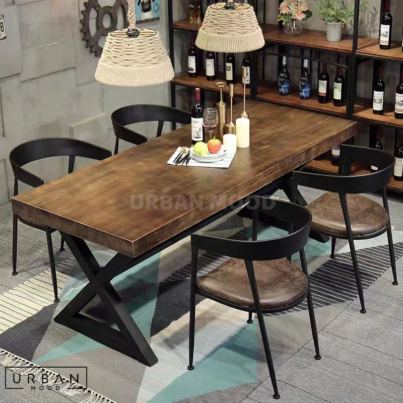ESSENCE Industrial Solid Wood Dining Table