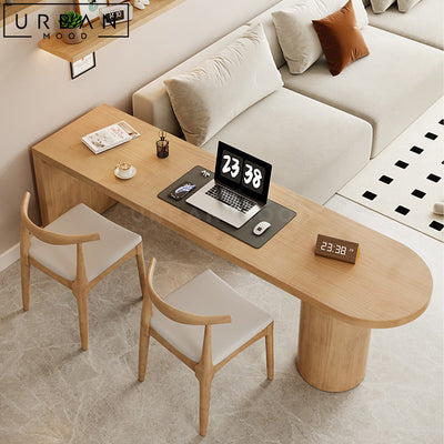 ETHNA Japandi Solid Wood Study Table