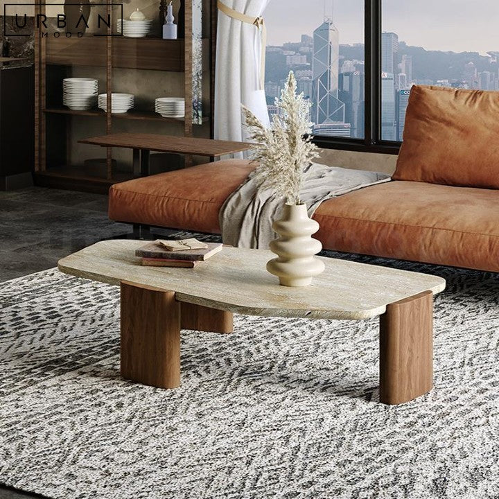 EVENSEN Wabi Sabi Travertine Coffee Table