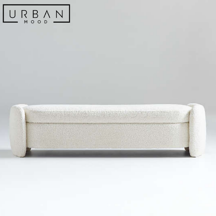 ELVEN Modern Boucle Storage Ottoman