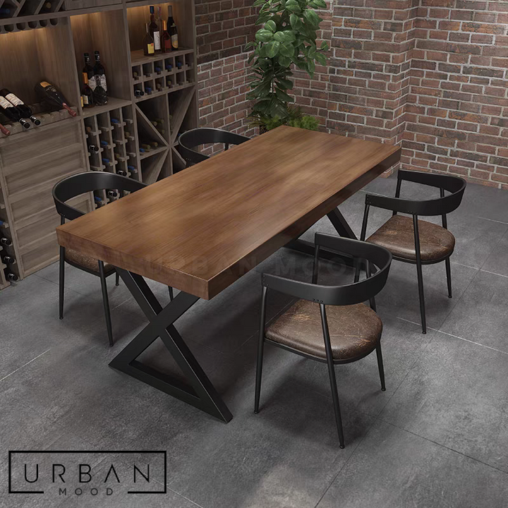 ESSENCE Industrial Solid Wood Dining Table