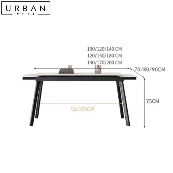 FABIO Modern Extendable Sintered Stone Dining Table