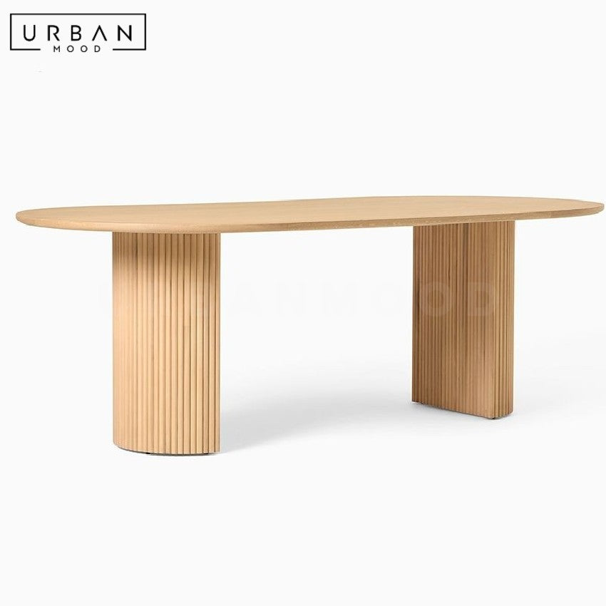 FABRON Modern Solid Wood Oval Dining Table