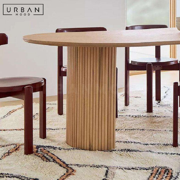 FABRON Modern Solid Wood Oval Dining Table