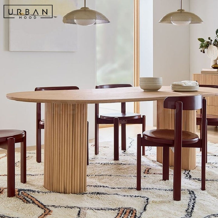 FABRON Modern Solid Wood Oval Dining Table