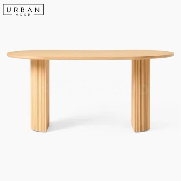 FABRON Modern Solid Wood Oval Dining Table