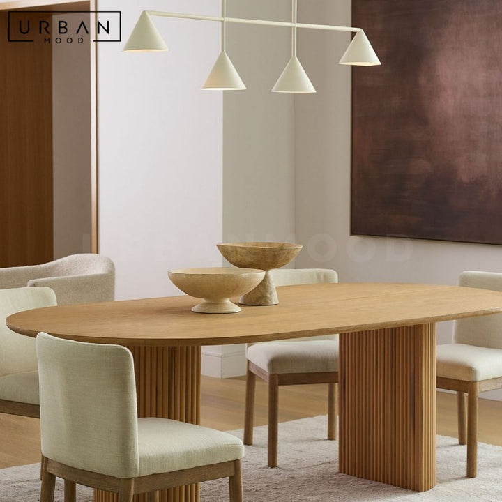 FABRON Modern Solid Wood Oval Dining Table