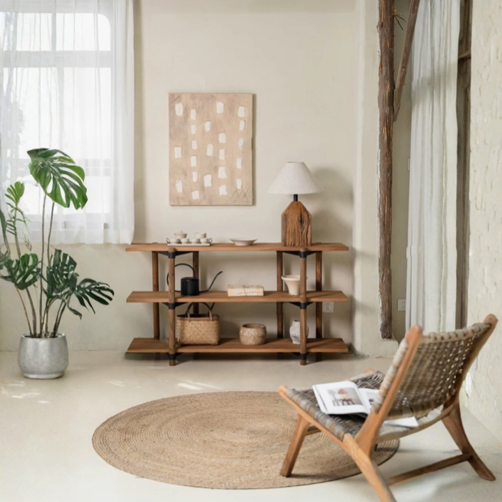 FALDRIC Rustic Solid Wood Display Shelf - Urban Mood Singapore