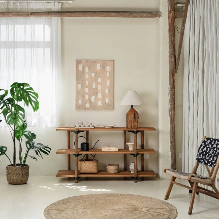 FALDRIC Rustic Solid Wood Display Shelf - Urban Mood Singapore