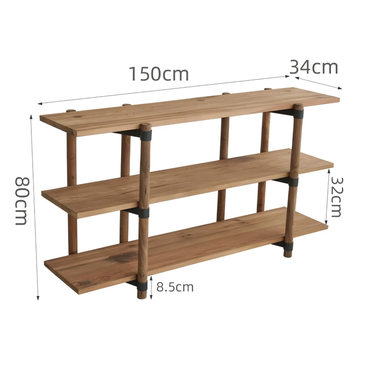 FALDRIC Rustic Solid Wood Display Shelf - Urban Mood Singapore