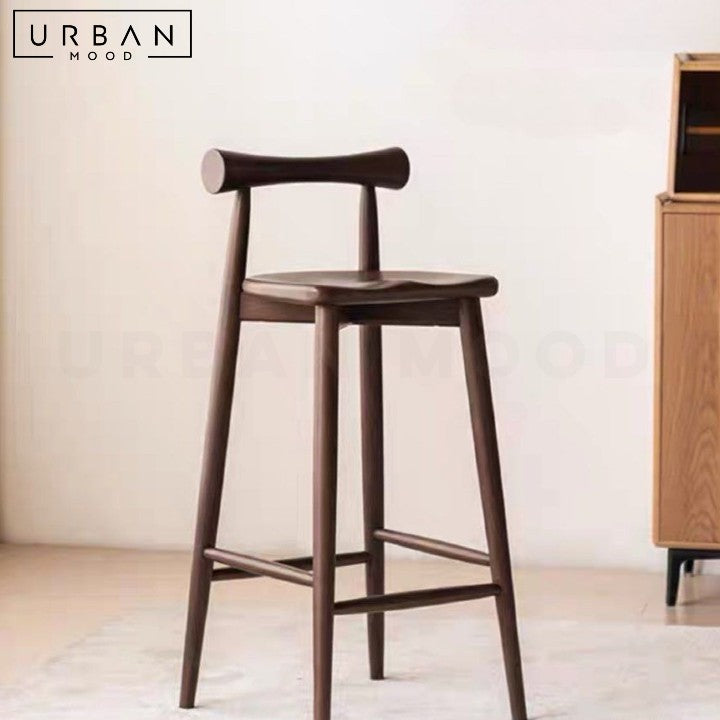 FALKNER Modern Solid Wood Bar Stool