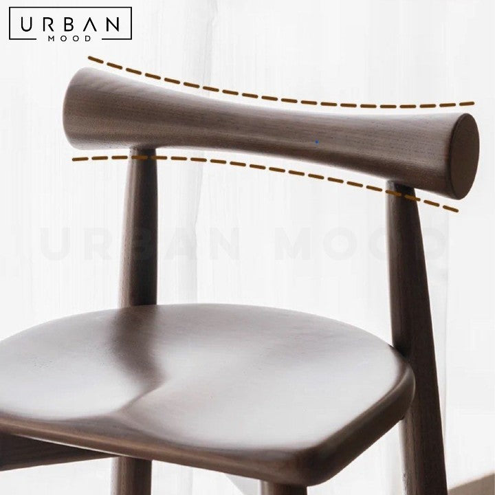 FALKNER Modern Solid Wood Bar Stool