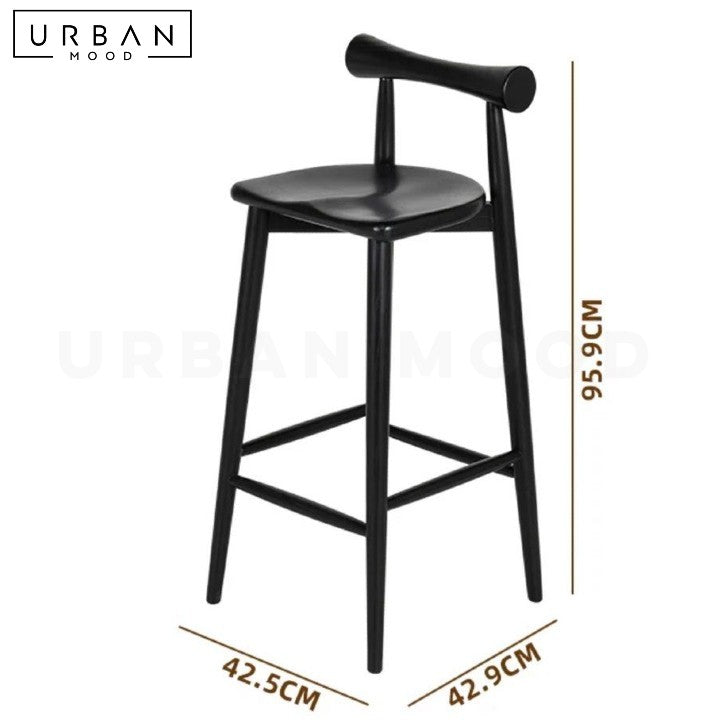 FALKNER Modern Solid Wood Bar Stool